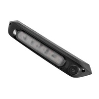 BLACK 287mm 12V LED AWNING LIGHT WITH WHITE LIGHTS AND SWITCH IP67