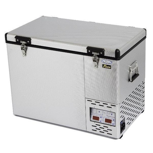 National Luna 60 Lt Twin Fridge & Freezer Combo Stainless Steel