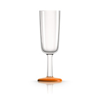 Palm Marc Newson Tritan Flute Glass w/ Cadmium Orange Nonslip Base 190ml. pm863