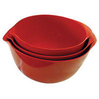 COAST MELAMINE 3PCS RED MIXING BOWL 100% MELAMINE.