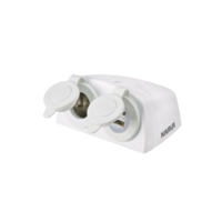 Accessory Socket White Surface Mount Twin Accessory / Dual Usb H/D .81168WBL
