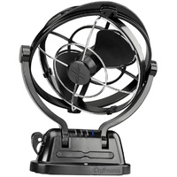 CAFRAMO Sirocco II 12/24V Black 7" Gimbal Fan w/ 3 Speed. 7010CABBX