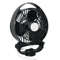 CAFRAMO Maestro 12V Black 6" Variable Speed Fan w/ Light and Wired Control. 7482CABBX