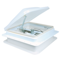 COAST RV 14x14 White Wind-up Roof Vent  with 12V FAN & LED