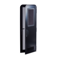 Milenco Medium Columbia Door Black/Black Frame RH (1750 x 622mm). MIL5098