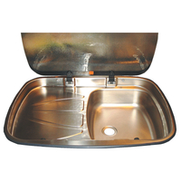 Thetford Spinflo MK3 Argent Sink L/H Drain Tinted Glass. SSK1073Z