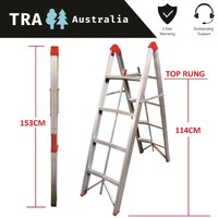 4-step aluminium collapsible box stick ladder with carry bag