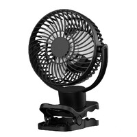 Black USB Portable Camping Fan with LED Light and Remote Control
