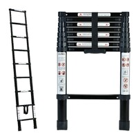 Black 2.6m Portable telescopic ladder with carry bag
