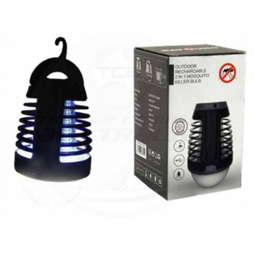OUTDOOR RECHARGEABLE INSECT ZAPPER AND LED LIGHT