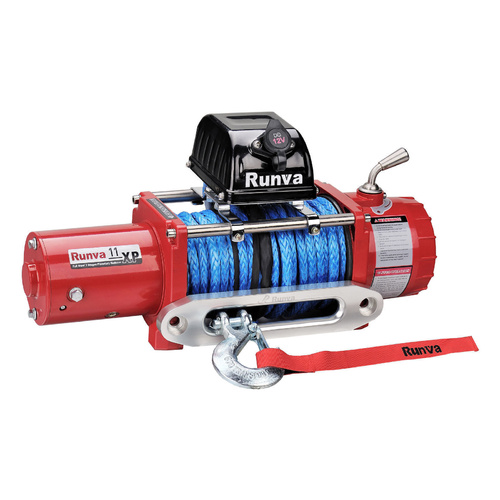 Runva 11XP 12V with Synthetic Rope - IP67 Motor (RED)