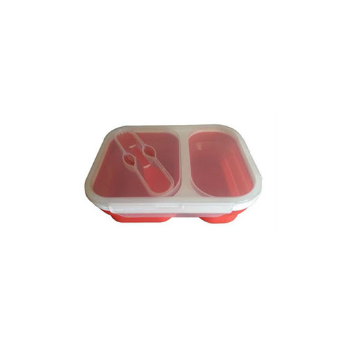 COLLAPSIBLE SILICONE 2 COMPARTMENT LUNCHBOX RCCON007