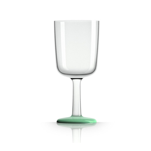 Palm Marc Newson Tritan Wine Glass w/ Green GlowInDark Nonslip Base 300ml. pm842