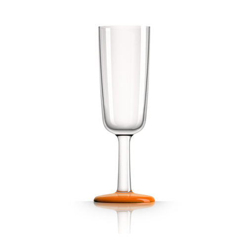 Palm Marc Newson Tritan Flute Glass w/ Cadmium Orange Nonslip Base 190ml. pm863