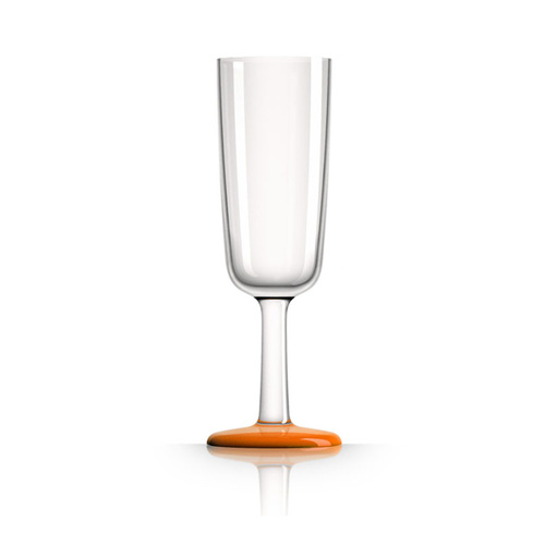 Palm Marc Newson Tritan Flute Glass w/ Cadmium Orange Nonslip Base 190ml. pm863