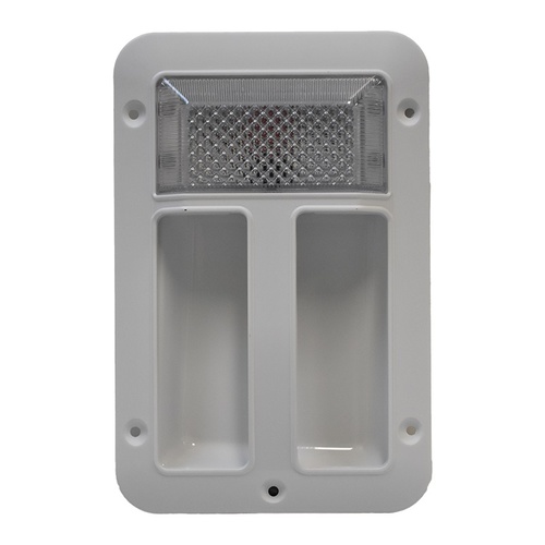 Assist Handle w/ 12V LED Light. White ABS.