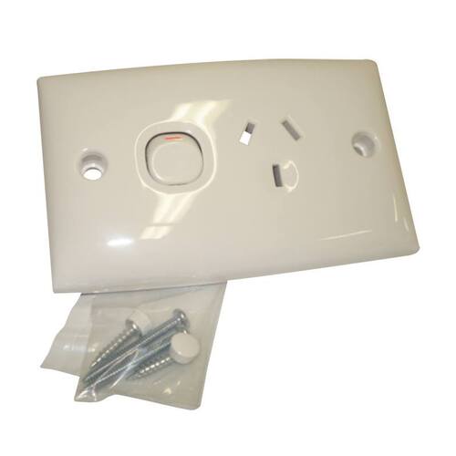 Clipsal Single Power Outlet Double Pole 15D White. CLI15DWE