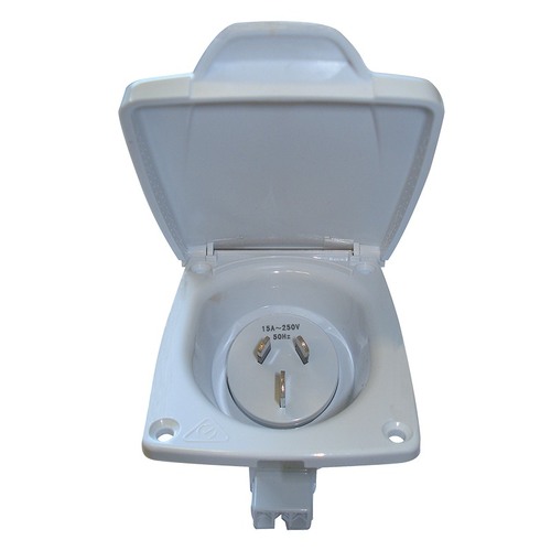 CMS 15AMP Plug Power Inlet White. JIL15 WT