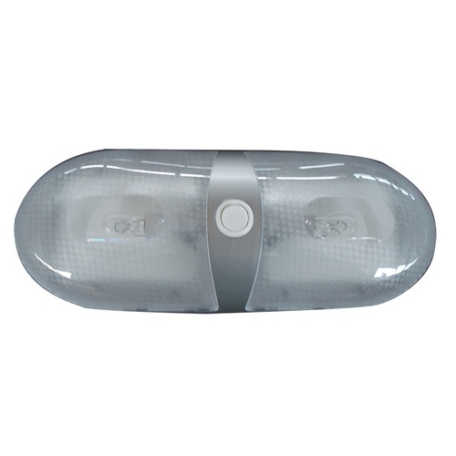 Dual Interior Dome Light (Silver) With On/Off Rocker Switch. 86862S
