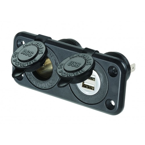Accessory Socket Twin Accessory / Dual Usb H/D. 81144BL
