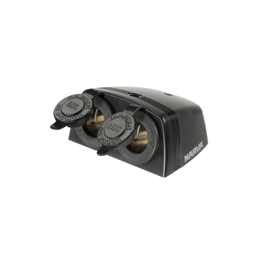 Accessory Socket Surface Black Mount Twin Sockets H/D .81160BL