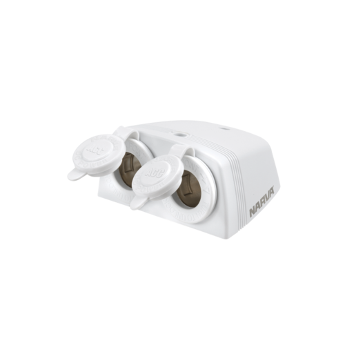 Accessory Socket White Surface Mount Twin Sockets H/D .81160WBL