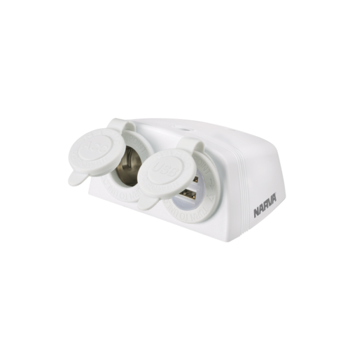 Accessory Socket White Surface Mount Twin Accessory / Dual Usb H/D .81168WBL
