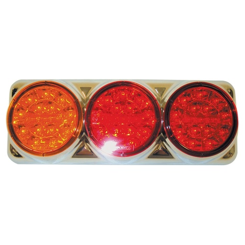 COAST LED COMBO LAMP AMBER/RED/RED-CHROME HOUSING. 26012ARR