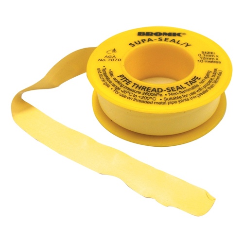 YELLOW GAS SEAL TAPE 12MM x 10M ROLL. 7170381