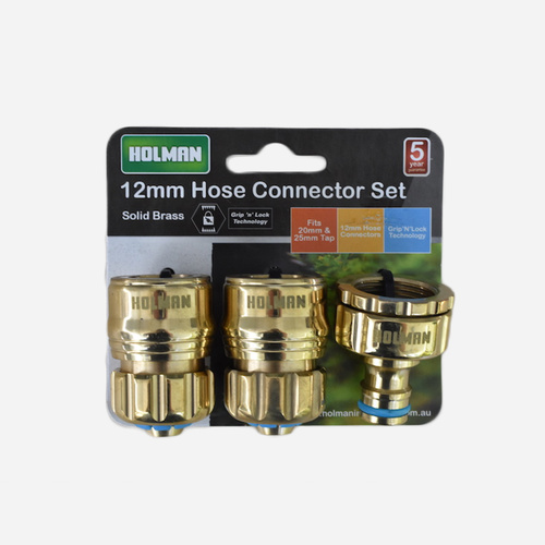 Holman 3 Piece Brass Hose Connector Set. 8530H