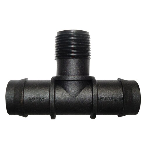 Threaded Tee 25mm Barbed x 3/4" BSP Male. TBM2520