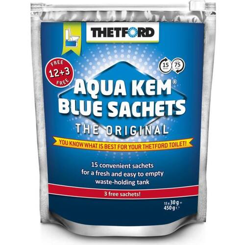 Thetford Concentrated Aqua Kem Blue Sachets (15 Per Pk). 30240ZK