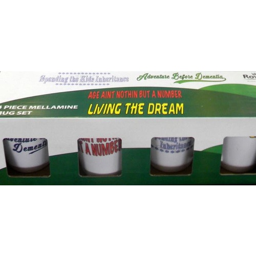 Melamine Mugs 4 Piece Set - New - Caravan Camper Boat - 0247