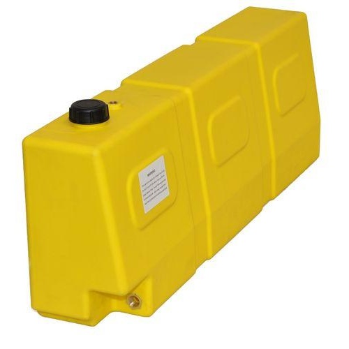 Poly Diesel Tank 50 Lt Taper Rectangular Universal  Fitment - for Ute Tray or Wagon Floor mounting (Yellow Colour)