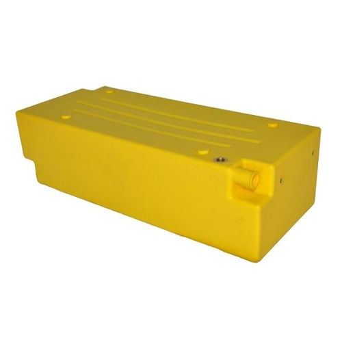 Poly Diesel Tank 58 Lt Rectangular Universal  Fitment in either Vertical or Flat Position - for Ute Tray or Wagon Floor mounting. Yellow Colour.   Req