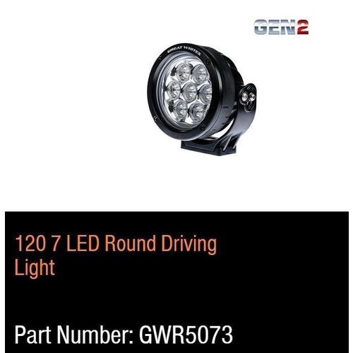 Great Whites - Gen 2  - 120mm 7 LED Driving Light Round  9-32V DC