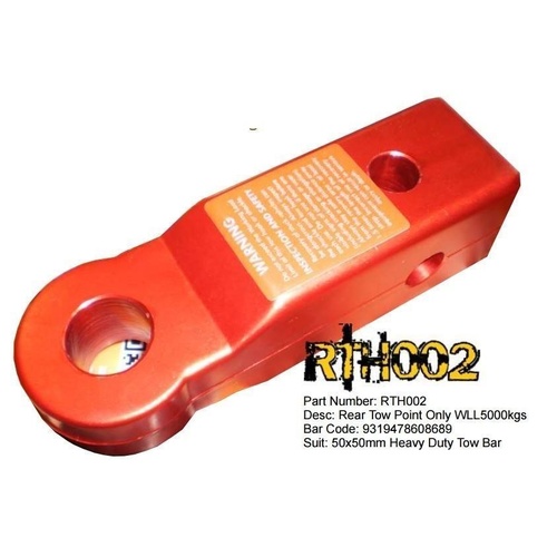 4WD - ALUMINIUM RECOVERY TOW HITCH - 50MM - RED