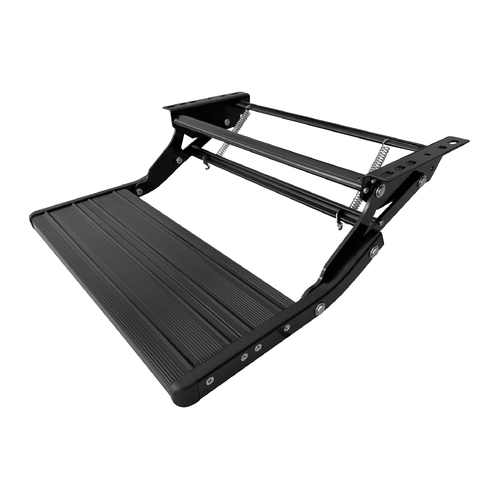 BLACK Single manual bolt on caravan rv motor home step